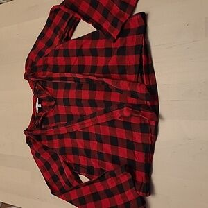 LIKE NEW Madewell Tie-Neck Popover Shirt in Buffalo Check 100% Cotton